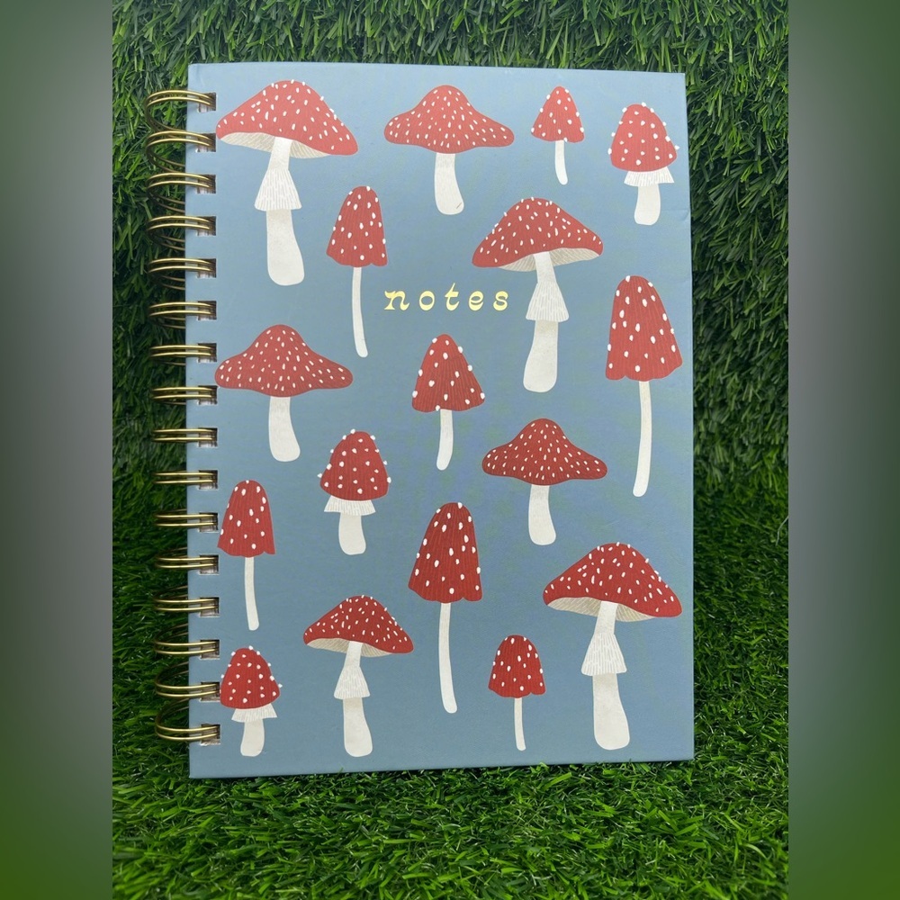 Lady Jayne 250 Page Spiral Bound Hardcover Mushroom Notebook, NWT